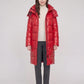 Long Shiny Puffer Jacket with Shoulder Tabs