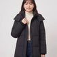 Long Black Puffer Jacket with Detachable Hood