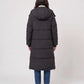 Long Black Puffer Jacket with Detachable Hood