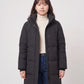 Long Black Puffer Jacket with Detachable Hood