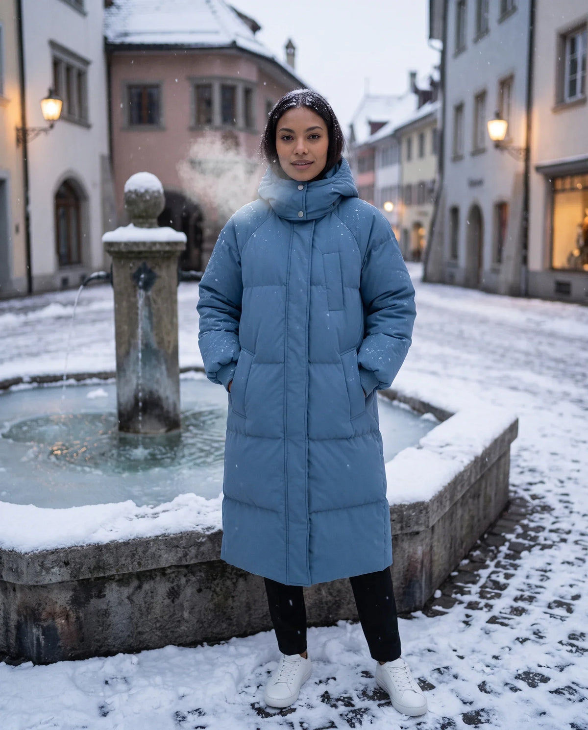 Long Hooded Puffer Jacket