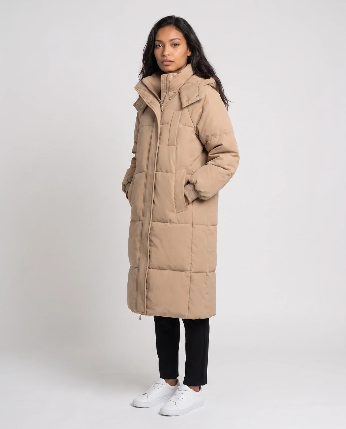 Long Hooded Puffer Jacket