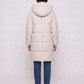 Long Hooded Puffer Jacket with Square Quilting