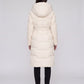 Long Hooded Puffer Jacket with Tie Belt