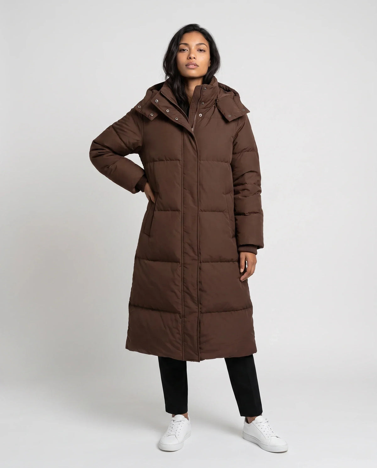 Long Hooded Puffer Jacket