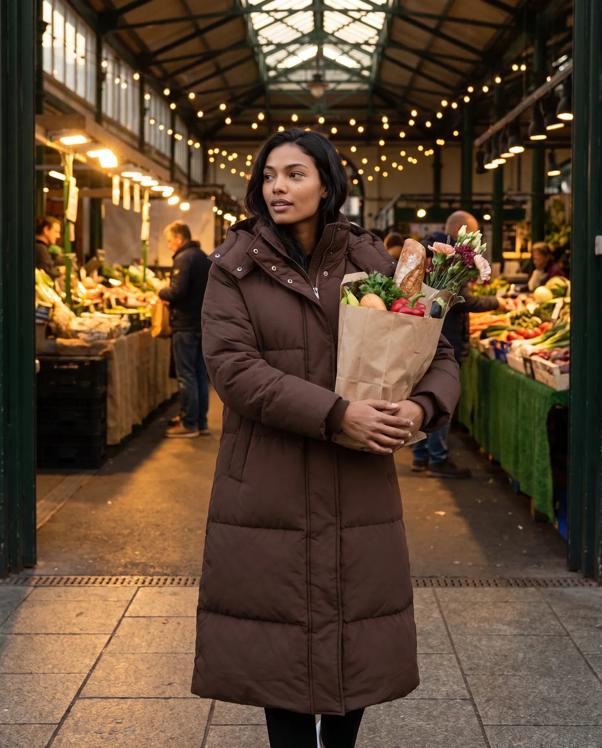 Long Hooded Puffer Jacket