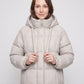 Long Hooded Puffer Jacket with Big Square Baffles