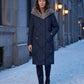 Long Puffer Jacket with Faux Fur-Lined Hood