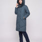 Long Puffer Jacket with Faux Fur-Lined Hood