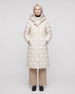 Long Hooded Puffer Jacket with Detachable Sleeves