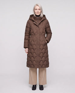 Long Hooded Puffer Jacket with Detachable Sleeves