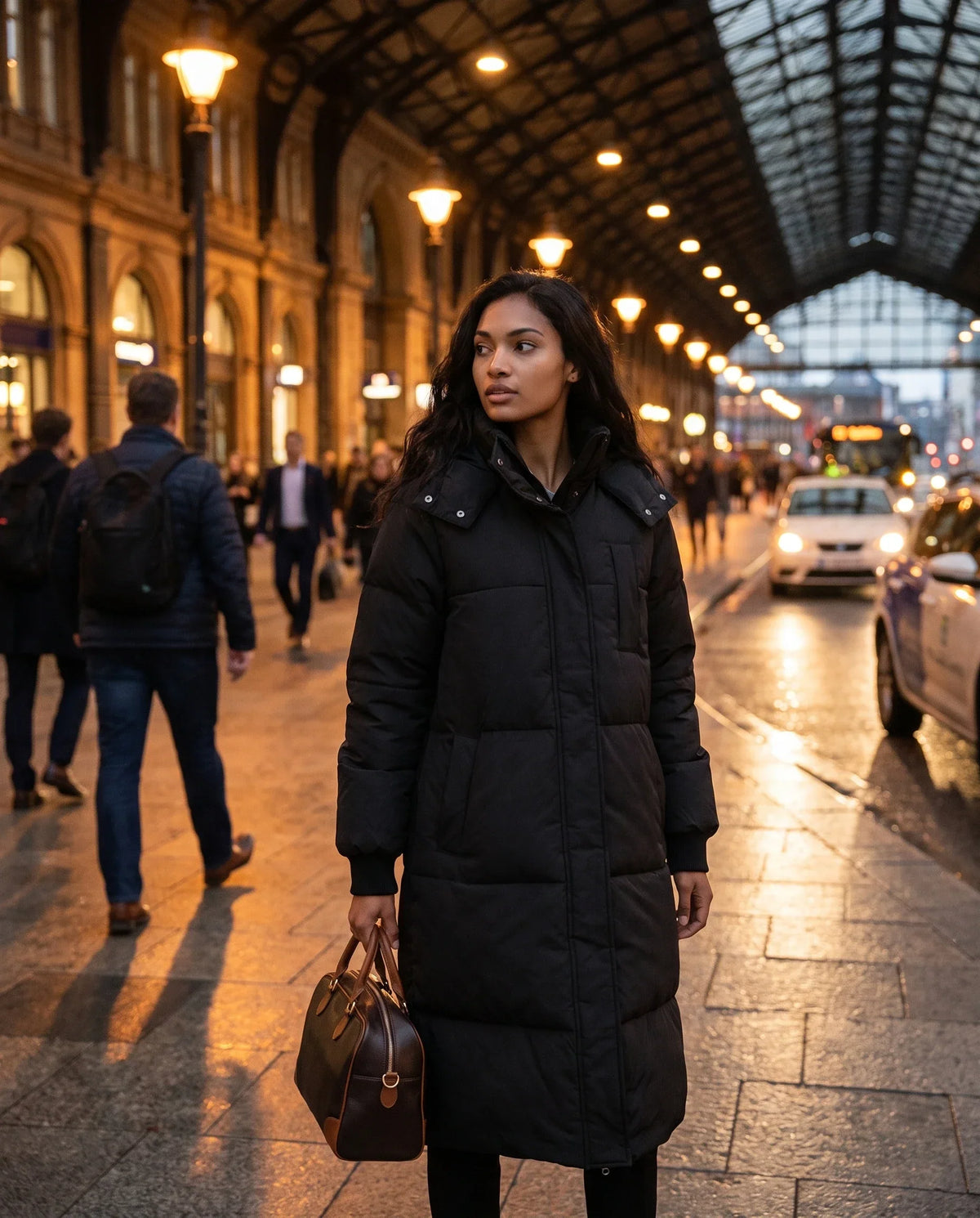 Long Hooded Puffer Jacket