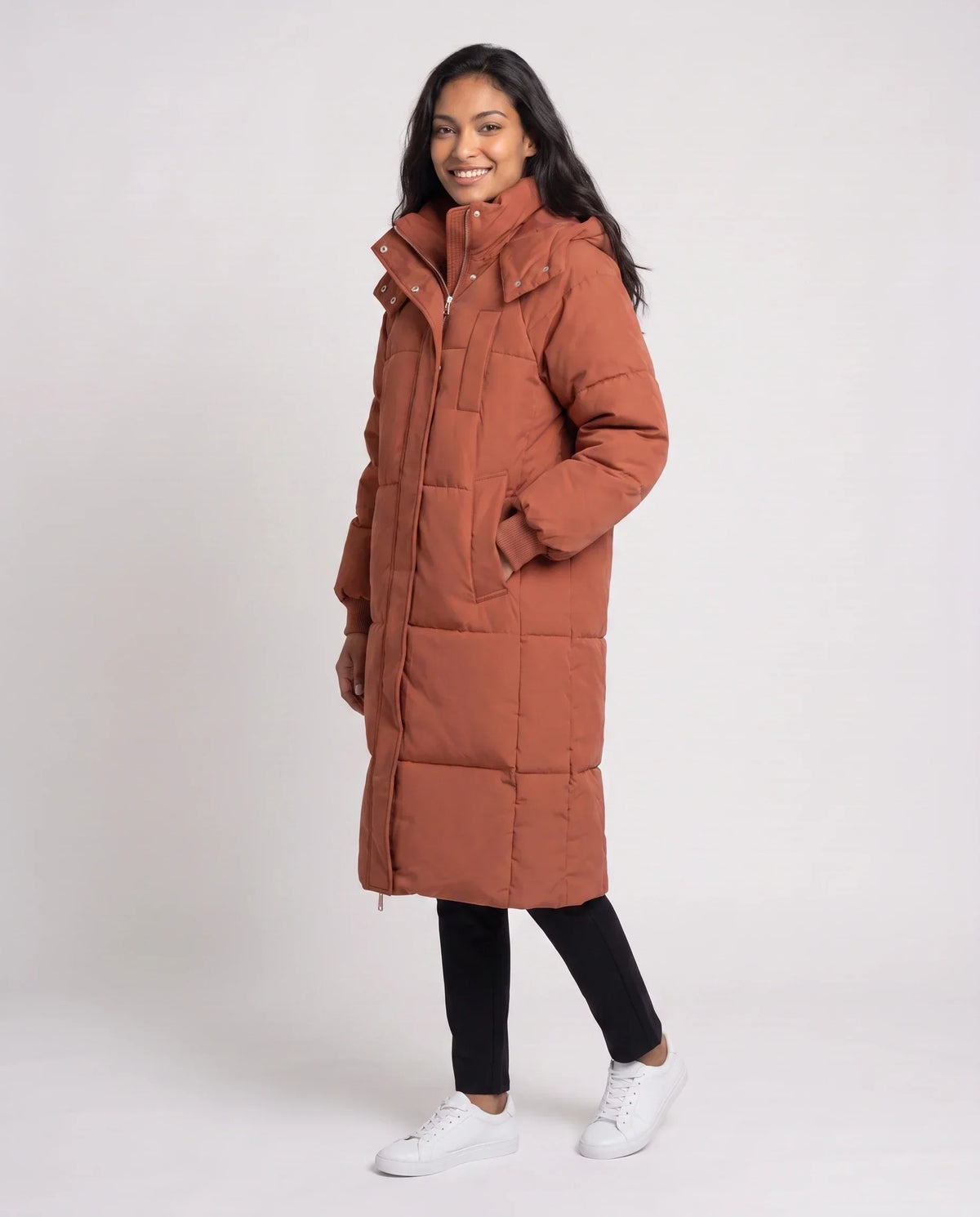 Long Hooded Puffer Jacket