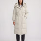 Long Hooded Puffer Jacket with Drawcord Waist