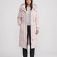 Long Hooded Puffer Jacket with Drawcord Waist