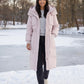 Long Hooded Puffer Jacket with Drawcord Waist