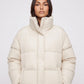 Long Cocoon Puffer Jacket with Funnel Collar