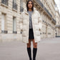 Long Cocoon Puffer Jacket with Funnel Collar