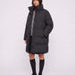 Long Cocoon Puffer Jacket with Funnel Collar