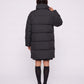 Long Cocoon Puffer Jacket with Funnel Collar