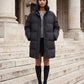Long Cocoon Puffer Jacket with Funnel Collar