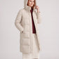 Long Water-Repellent Puffer Jacket with Hood Collar