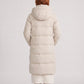 Long Water-Repellent Puffer Jacket with Hood Collar