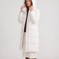 Long Water-Repellent Puffer Jacket with Hood Collar