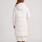 Long Water-Repellent Puffer Jacket with Hood Collar