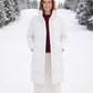 Long Water-Repellent Puffer Jacket with Hood Collar