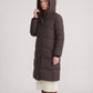 Long Water-Repellent Puffer Jacket with Hood Collar