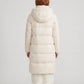 Long Water-Repellent Puffer Jacket with Hood Collar