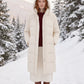 Long Water-Repellent Puffer Jacket with Hood Collar