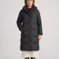 Long Water-Repellent Puffer Jacket with Hood Collar