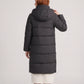 Long Water-Repellent Puffer Jacket with Hood Collar