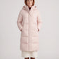 Long Water-Repellent Puffer Jacket with Hood Collar