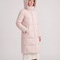 Long Water-Repellent Puffer Jacket with Hood Collar