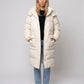 Long Water-Repellent Puffer Jacket with Patch Pockets