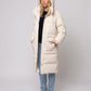 Long Water-Repellent Puffer Jacket with Patch Pockets