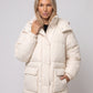 Long Water-Repellent Puffer Jacket with Patch Pockets