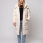 Long Water-Repellent Puffer Jacket with Patch Pockets