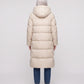 Long Flared Puffer Jacket with Water-Repellent Hood