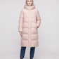 Long Flared Puffer Jacket with Water-Repellent Hood
