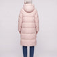 Long Flared Puffer Jacket with Water-Repellent Hood