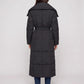 Extra-Long Belted Puffer Jacket with Quilted Shawl Collar