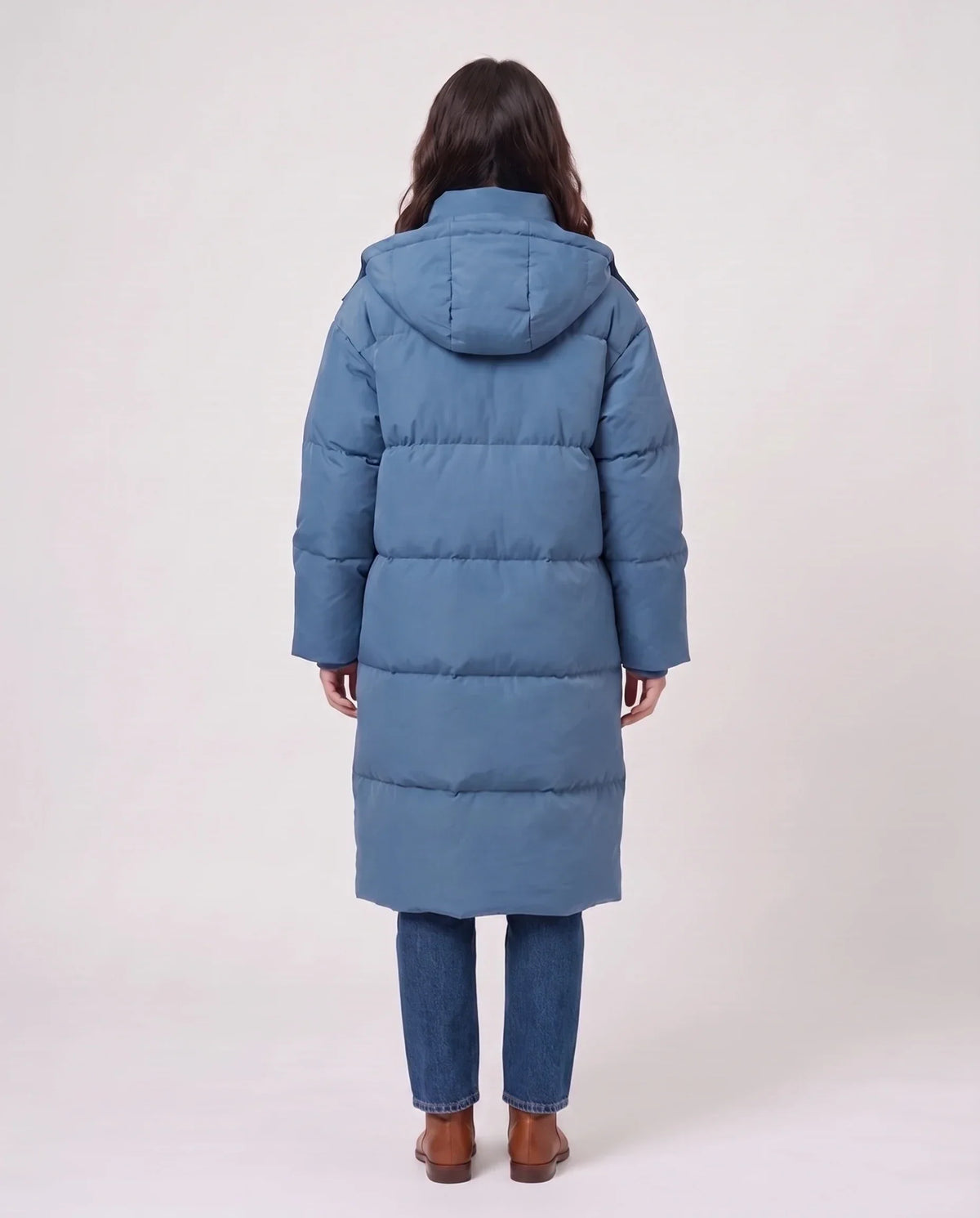 Long Oversized Hooded Puffer Jacket
