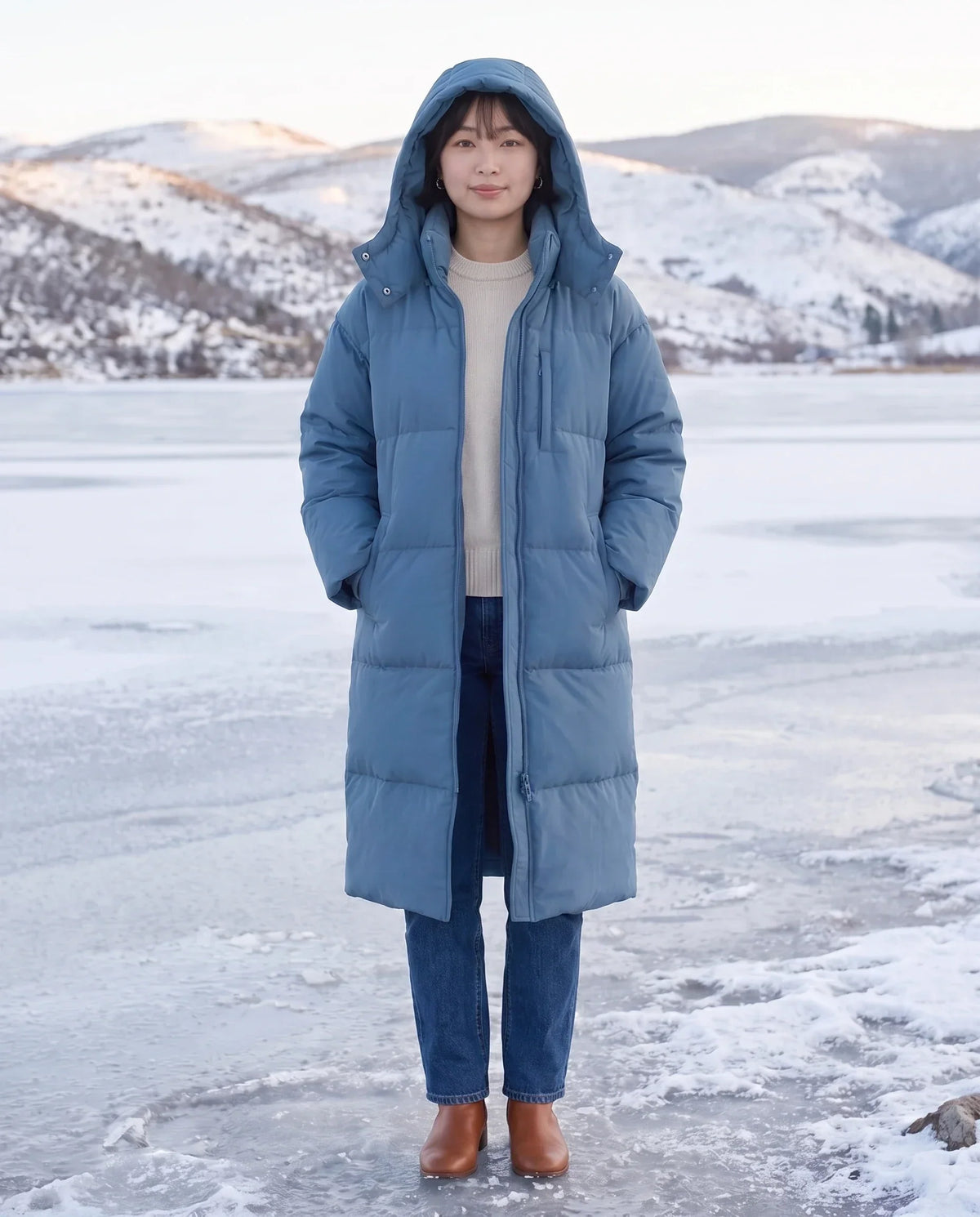 Long Oversized Hooded Puffer Jacket