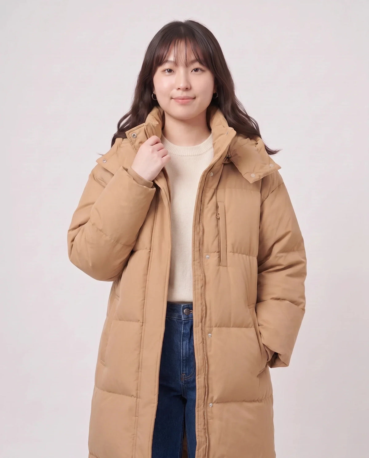 Long Oversized Hooded Puffer Jacket