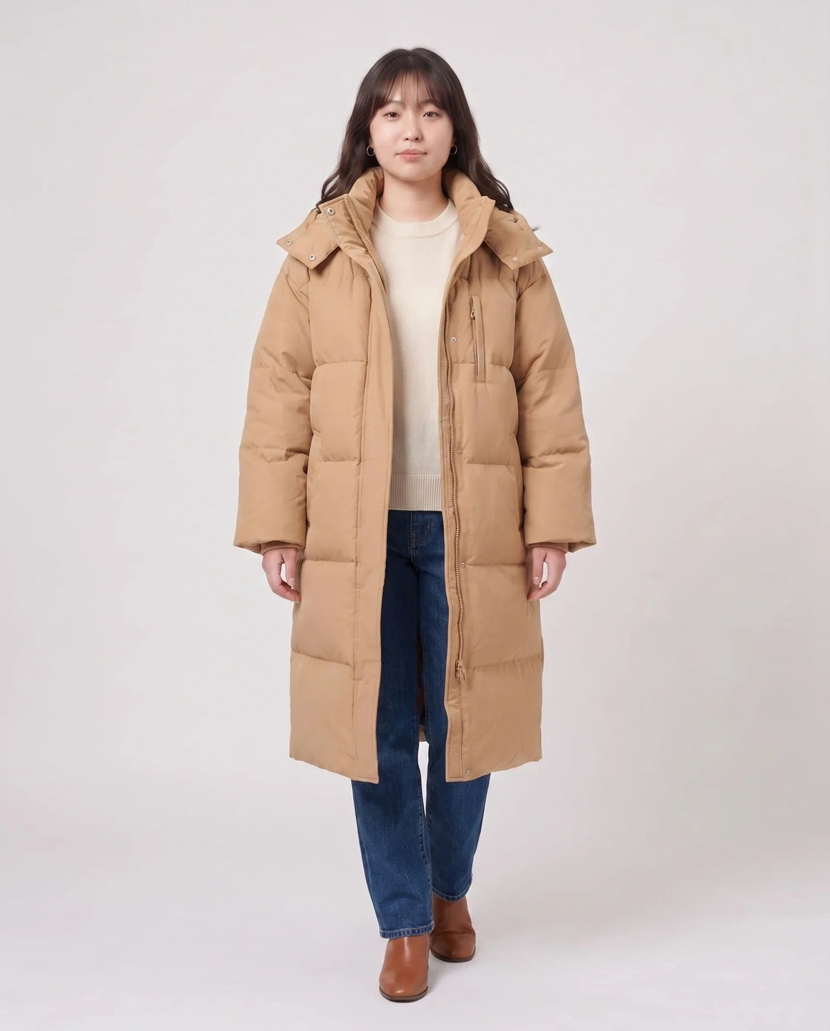 Long Oversized Hooded Puffer Jacket