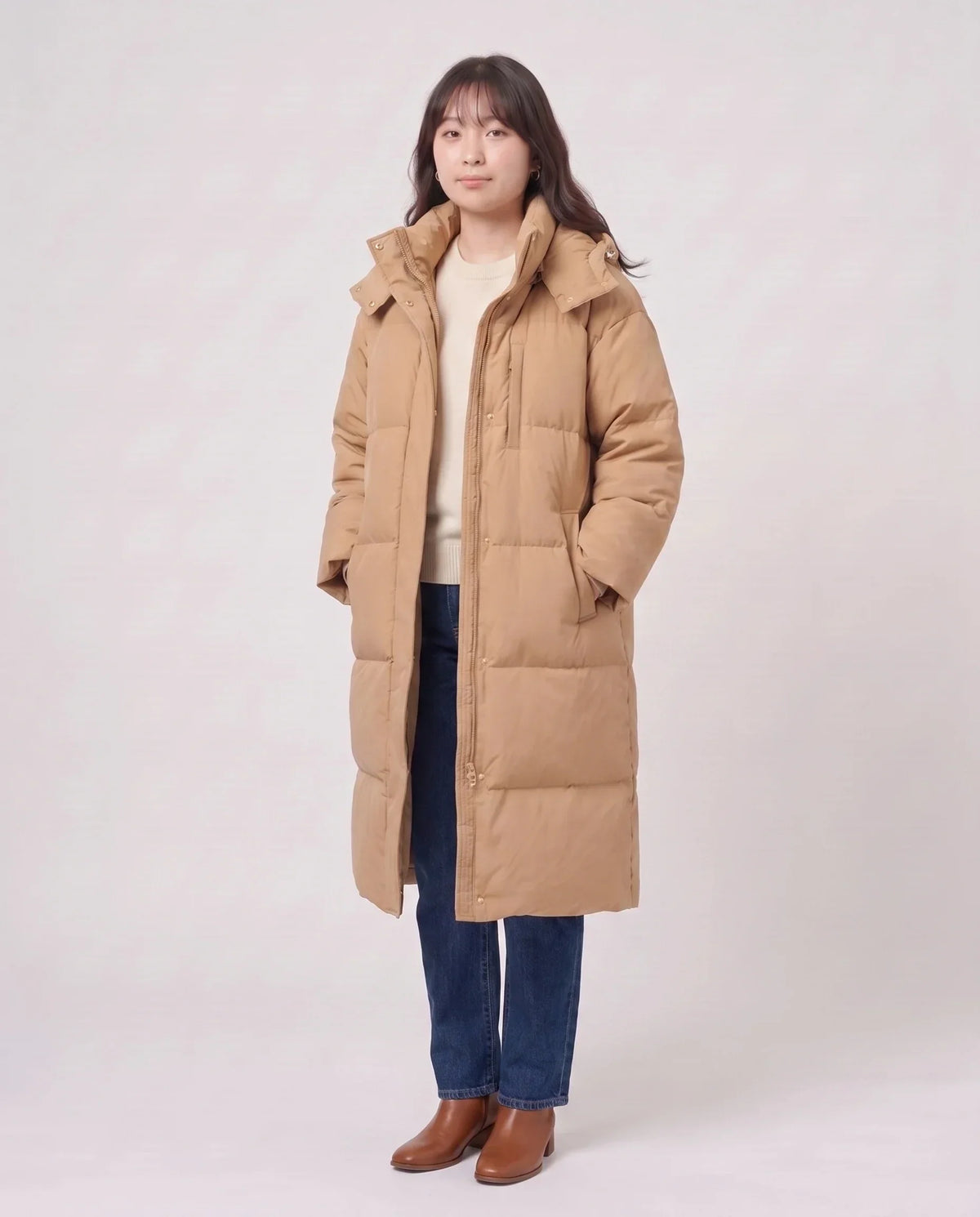Long Oversized Hooded Puffer Jacket